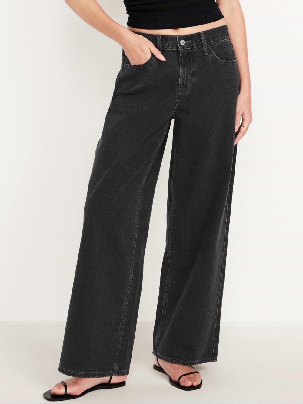 NWT Old Navy Black Wide-Leg Jeans